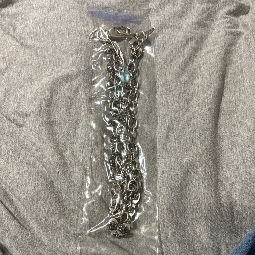 Silver Chain Necklace with Crown Design